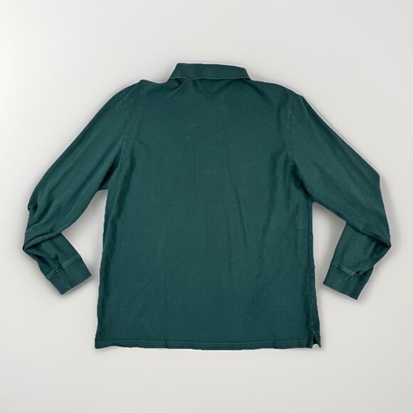 Vineyard Vines Mens Medium Green Long Sleeve Polo Shirt Whale Logo Preppy Golf - Picture 8 of 9